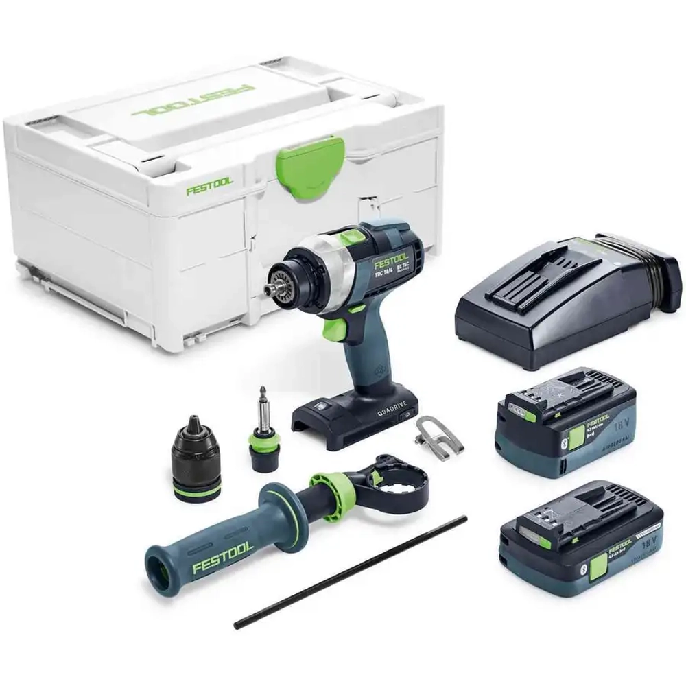 Аккумуляторная дрель-шуруповёрт QUADRIVE TDC 18/4 5,2/4,0 I-Plus FESTOOL 575602