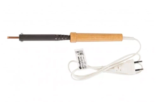 Паяльник электрический ЭПСН-25/220, деревянная ручка, Россия // Сибртех 91300