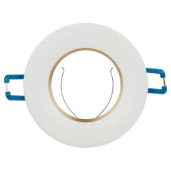 Светильник встраиваемый алюминиевый ЭРА KL107 WH/GD под лампу MR16 GU5.3 белый/золото