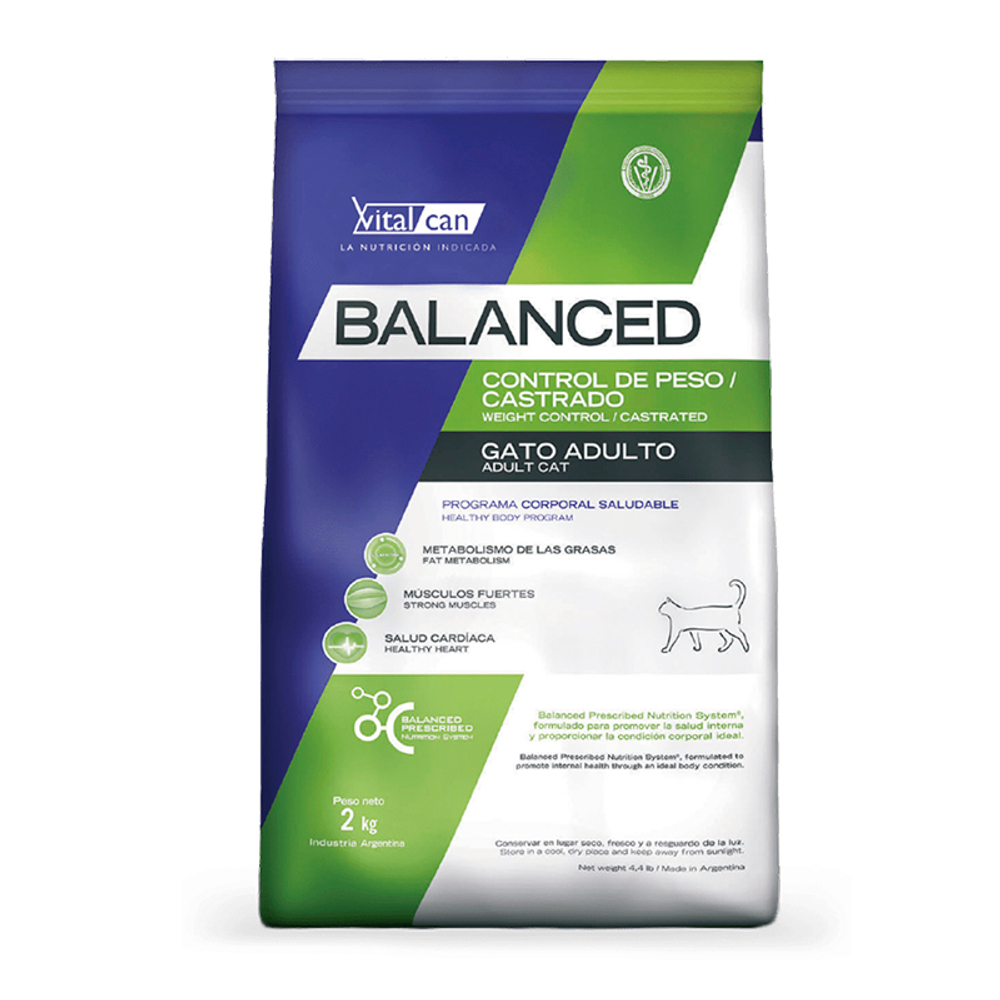 Vitalkan Balanced контроль веса 2 кг сухой корм для кастрированных кошек Виталкан