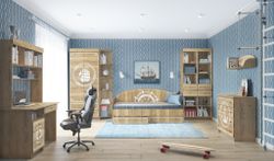 Стеллаж с ящиками "Юнга" СД 900.1 (дуб бунратти/дуб цикорий)