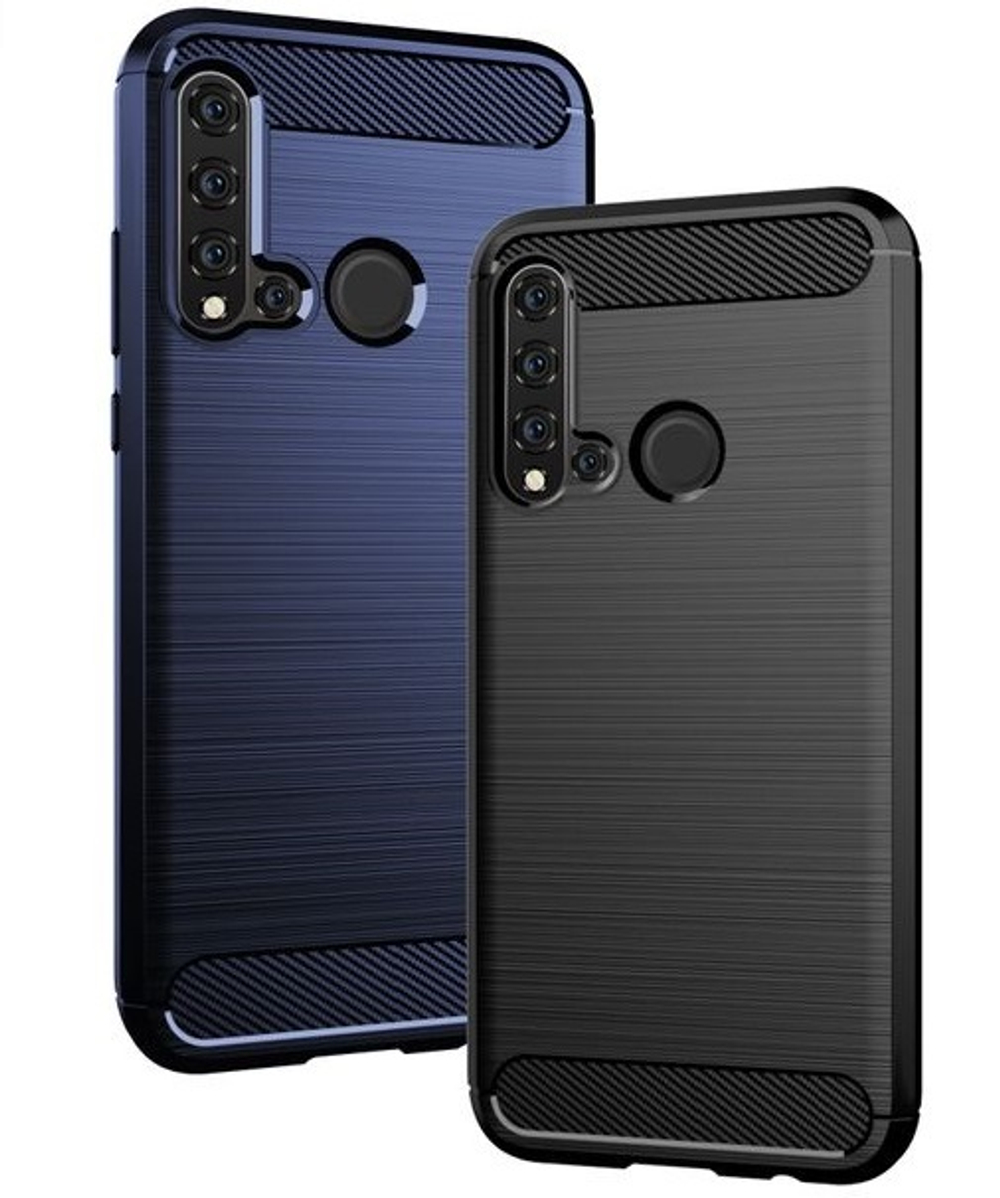 Чехол для Huawei P20 Lite 2019 (Nova 5i) цвет Blue (синий), серия Carbon от Caseport