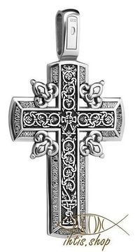 Голгофский крест без распятия. Серебро покрытое родием.