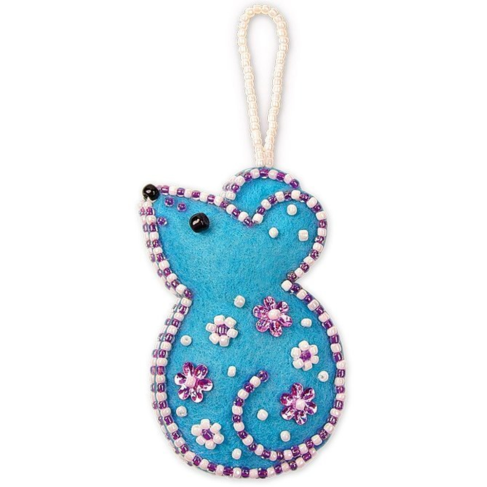 Набор для изготовления дизайнерского украшения для одежды Клевер, 155х110х29 мм, картонная упаковка, "Милая мышка"