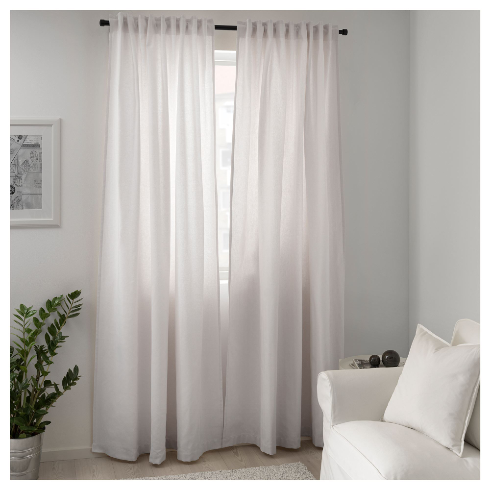 Комплект штор IKEA TIBAST (ТИБАСТ), Кремовый, 145х250 см, 2 шт