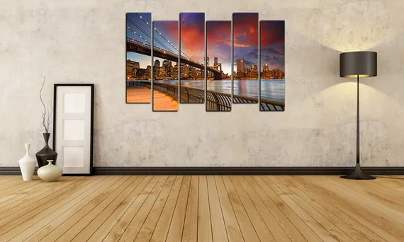 Модульная картина "Город в огнях"