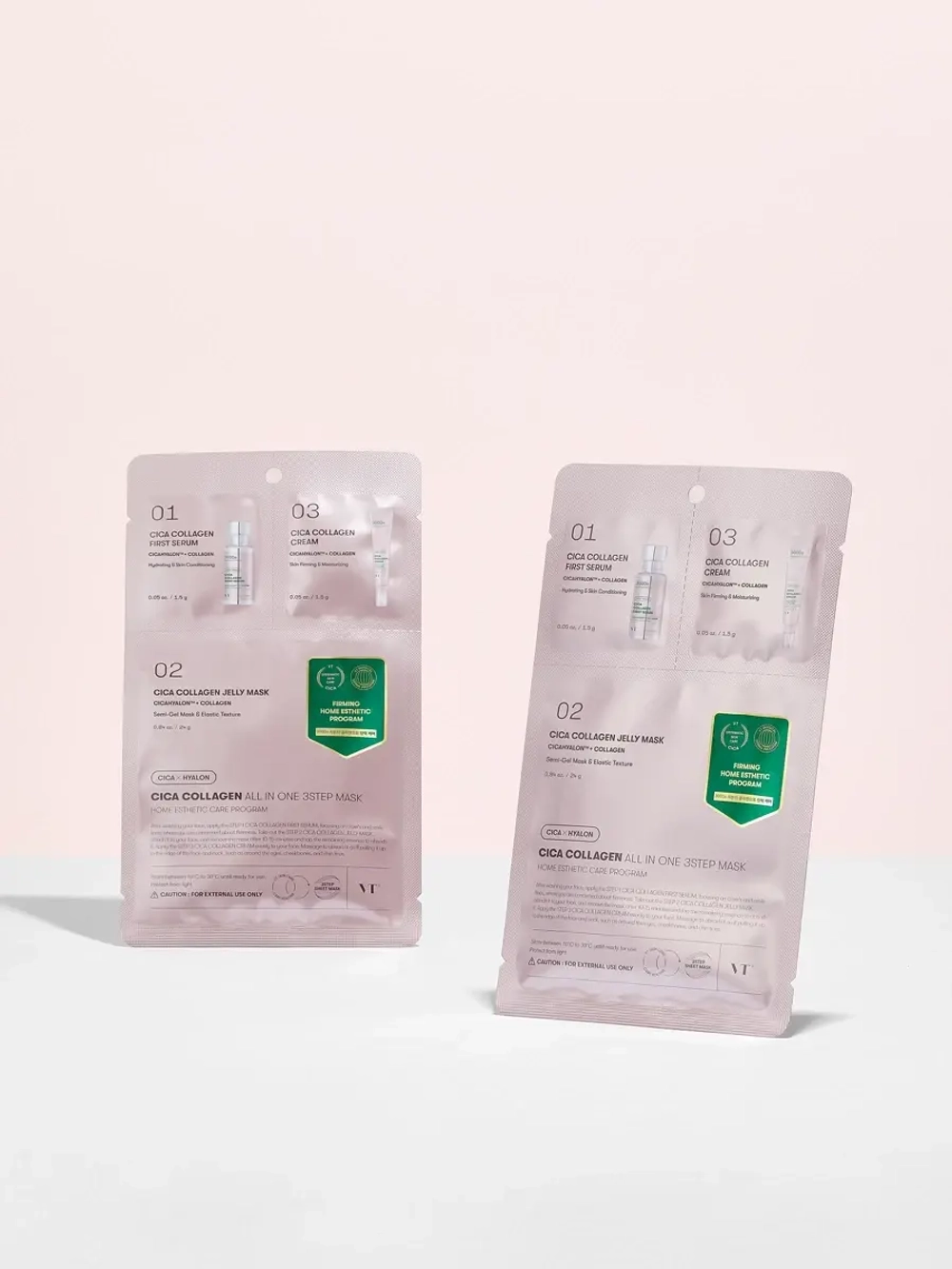 VT Cosmetics Трёхступенчатый набор с коллагеном: сыворотка + тканевая маска + крем Cica Collagen All In One 3Step Mask 1.5+25+1.5 гр