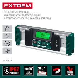 Электронный уровень-уклономер KRAFTOOL Extrem, 0-360 34686
