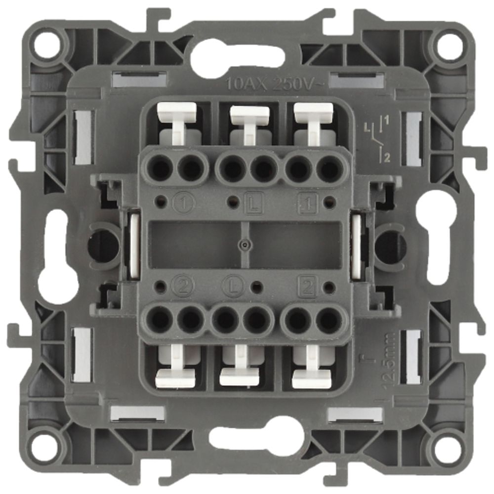 12-1106-06 ЭРА Переключатель двойной, 10АХ-250В, IP20, Эра12, чёрный | Эра 12 Черный