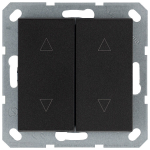 Выключатель двухклавишный для штор 10A 250V~ с накладкой, цвет Антрацит