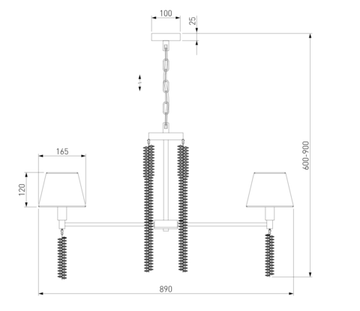 Подвесной светильник 7*Е14 60148/7 матовое золото Charuel Eurosvet