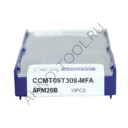 Пластина твердосплавная ISO CCMT09T308-MFA APM20B AHNO по жаропроч. и нерж.стали, получистовая