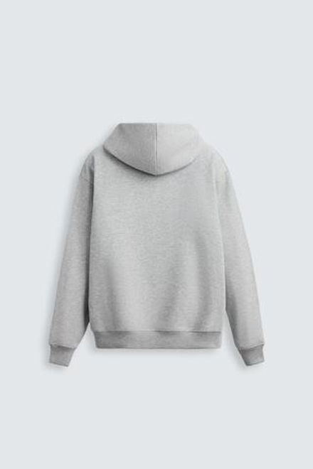 ZARA БАЗОВОЕ ХУДИ С КАПЮШОНОМ, СЕРЫЙ МЕЛАНЖ