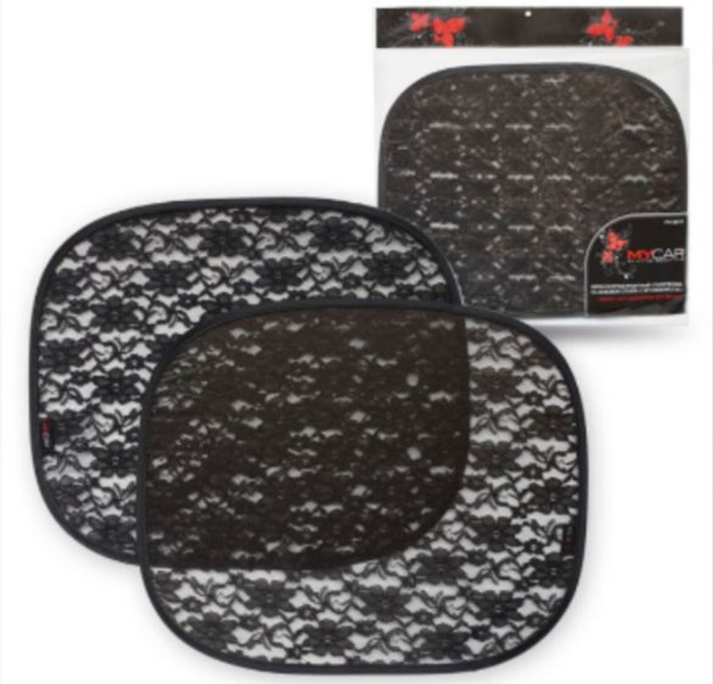 Шторка солнцезащитная Статическая на боковые стекла с кружевом (2шт) PHANTOM 5615 My Car 19462