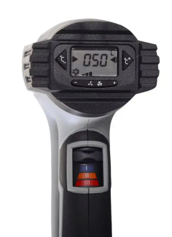 Фен строительный Ресанта ФЭ-2000ЭКД (2000 Вт, 3 режима, воздушный поток 300-500 л/мин, температура воздуха 600 С, кейс, наличие дисплея) / промышленный фен / термопистолет