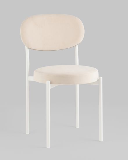 Стул Бриф SN велюр молочный каркас белый муар