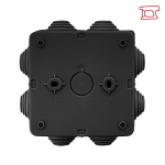 Коробка распределительная КМР-030-031 с крышкой (85x85x40) для прямого монтажа 8 мембр. вводов чёрная IP55 EKF (100.00 шт.)