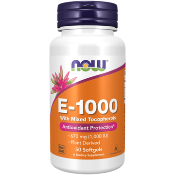 Now Foods E-1000 Mixed tocopherols 50 softgels, Витамин E