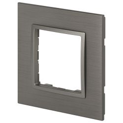 Рамка для розеток и выключателей ЭРА Elegance 14-5201-16 на 1 пост, металл, титан