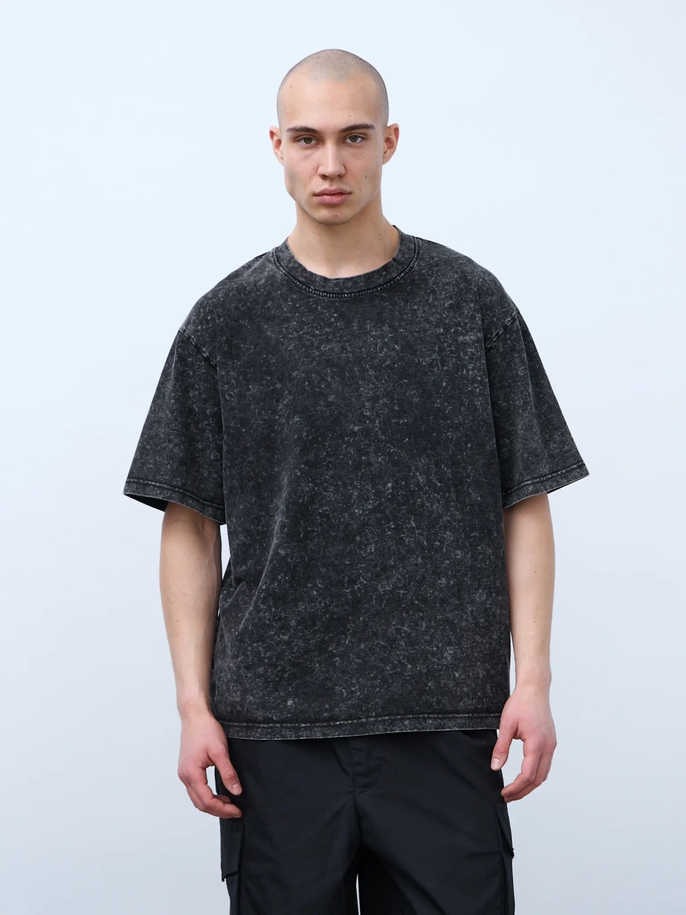 Футболка (черный) Garment dyed 230 г