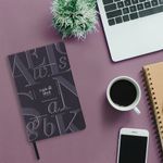 Ежедневник недатированный А5 (138х213 мм), BRAUBERG VISTA, под кожу, гибкий, фольга, 136 л., "Black", 112036