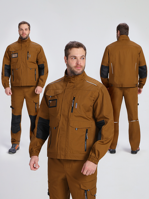 Куртка ProfLineSpecialist (тк.РипСтоп,240), коричневый/черный