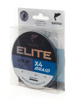 Шнур плетеный Salmo Elite х4 BRAID Dark Gray 125м, 0.17мм