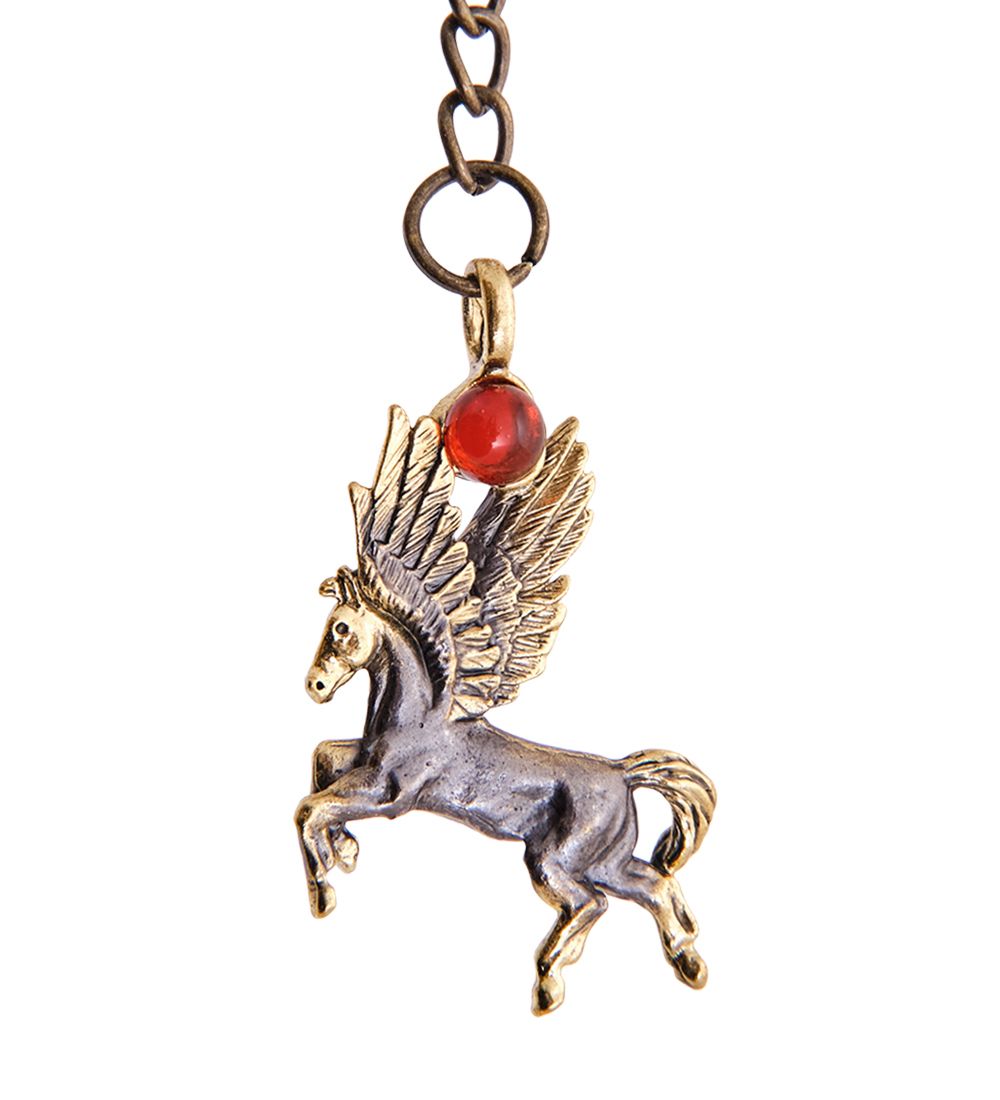 AM-3610 Брелок «Пегас в полёте» (латунь, янтарь)