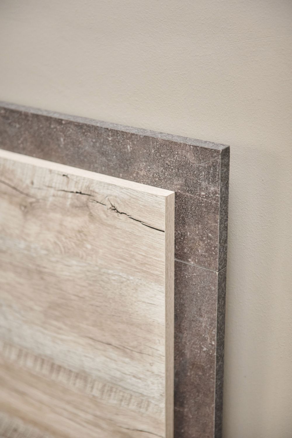 Коллекция Клео Кровать 1400 с НАСТИЛОМ Дуб Юкон/Ателье темное (Набор)