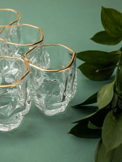 Набор изогнутых шотов, 60 мл, 6 шт. с золотой каймой