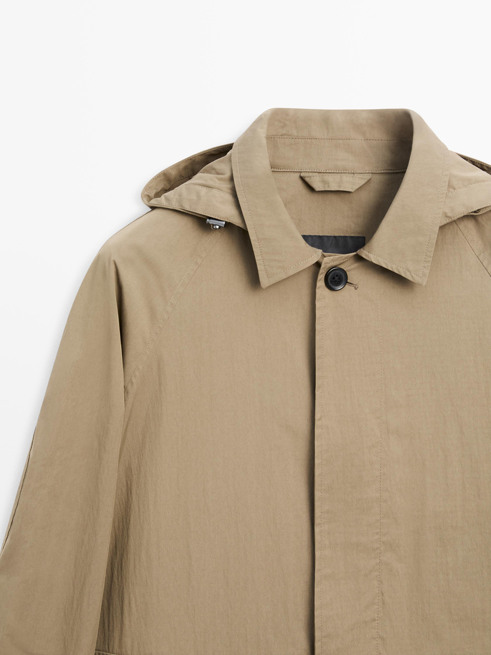 Massimo Dutti Парка из смесового хлопка с карманами, бежевый