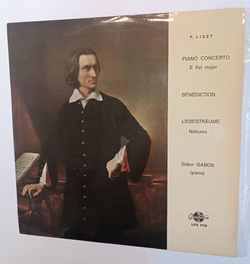 Винтажная виниловая пластинка LP F. Liszt Лист, Gabor Gabos Piano Concerto Liebestraume Benediction Notturno (Венгрия 1962)