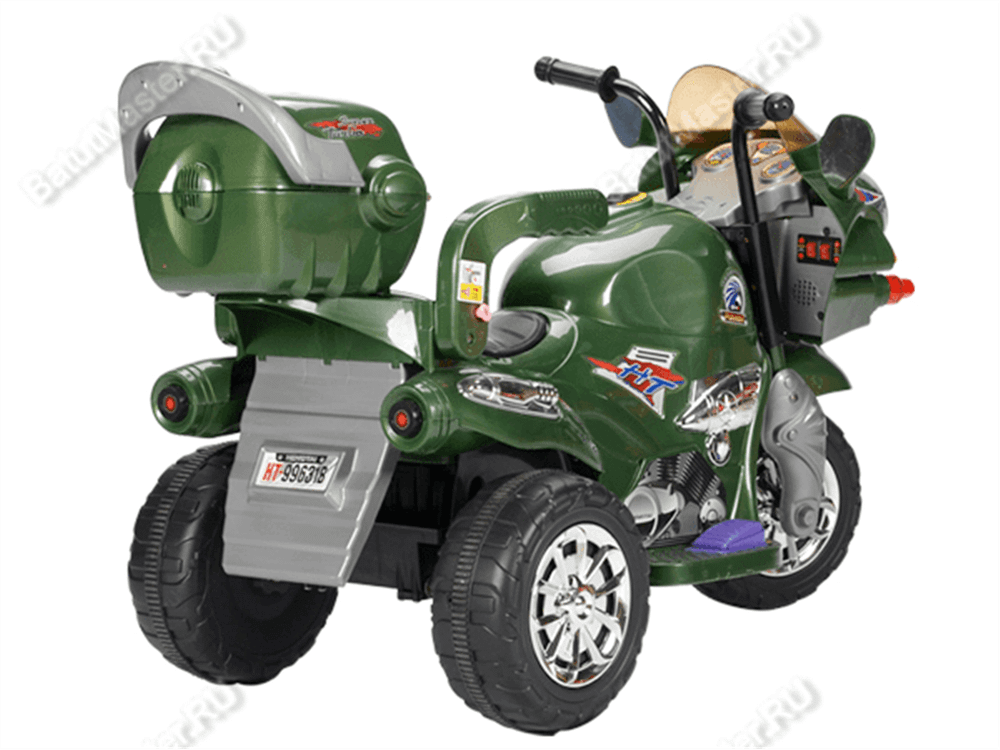 Детский трехколесный электромотоцикл "MalinaBay HT-99631В" зеленый