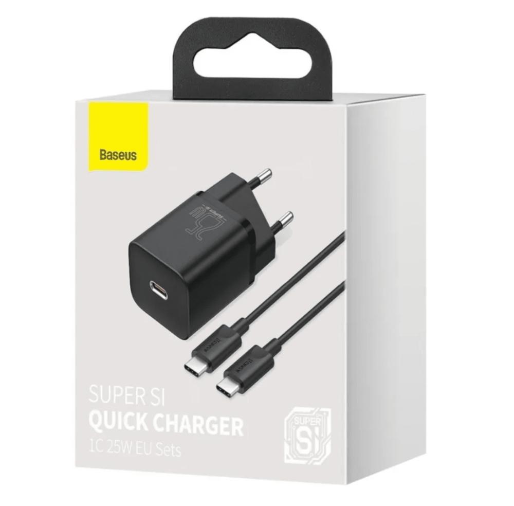 Baseus Super Si Quick Charger + кабель 25w-Чёрный