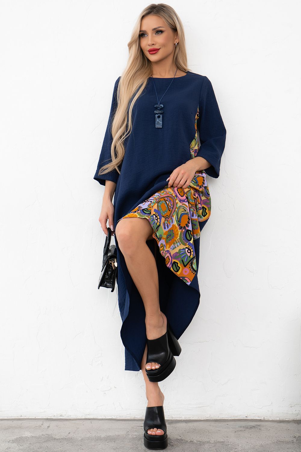 Платье Кэтрин (синий) Р11-2014 Nikol (Акция)