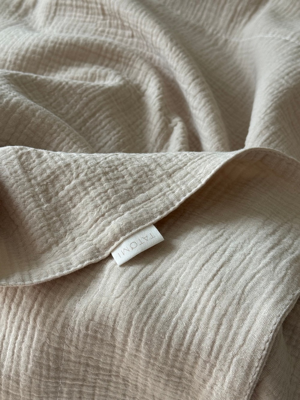 Плед из муслина без декора, Бежевый