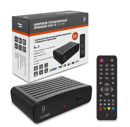 Приставка для цифрового телевидения JT2-2701 DVB-T2/C БП внешний без кнопок упаравления
