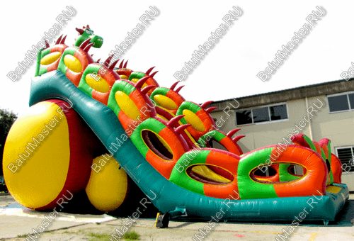 Батут-горка "Дракон 3" с шипами, два входа 11*6*8,5 м