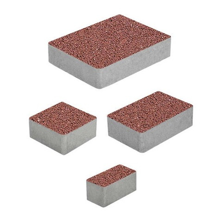 Тротуарная плитка МЮНХЕН - Гранит Красный, комплект из 4 видов плит