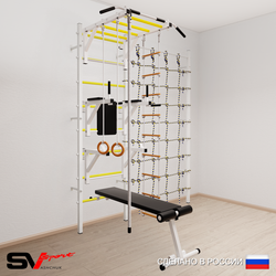 Шведская стенка Sv Sport 5270 (Турник рукоход/Брусья/Стойка/Скамья/Канат/Кольца/Лестница/Канатный лаз)