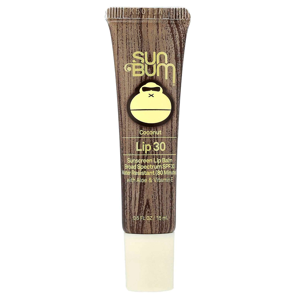 Sun Bum, солнцезащитный бальзам для губ, SPF 30, кокос, 15 мл (0,5 жидк. унции)