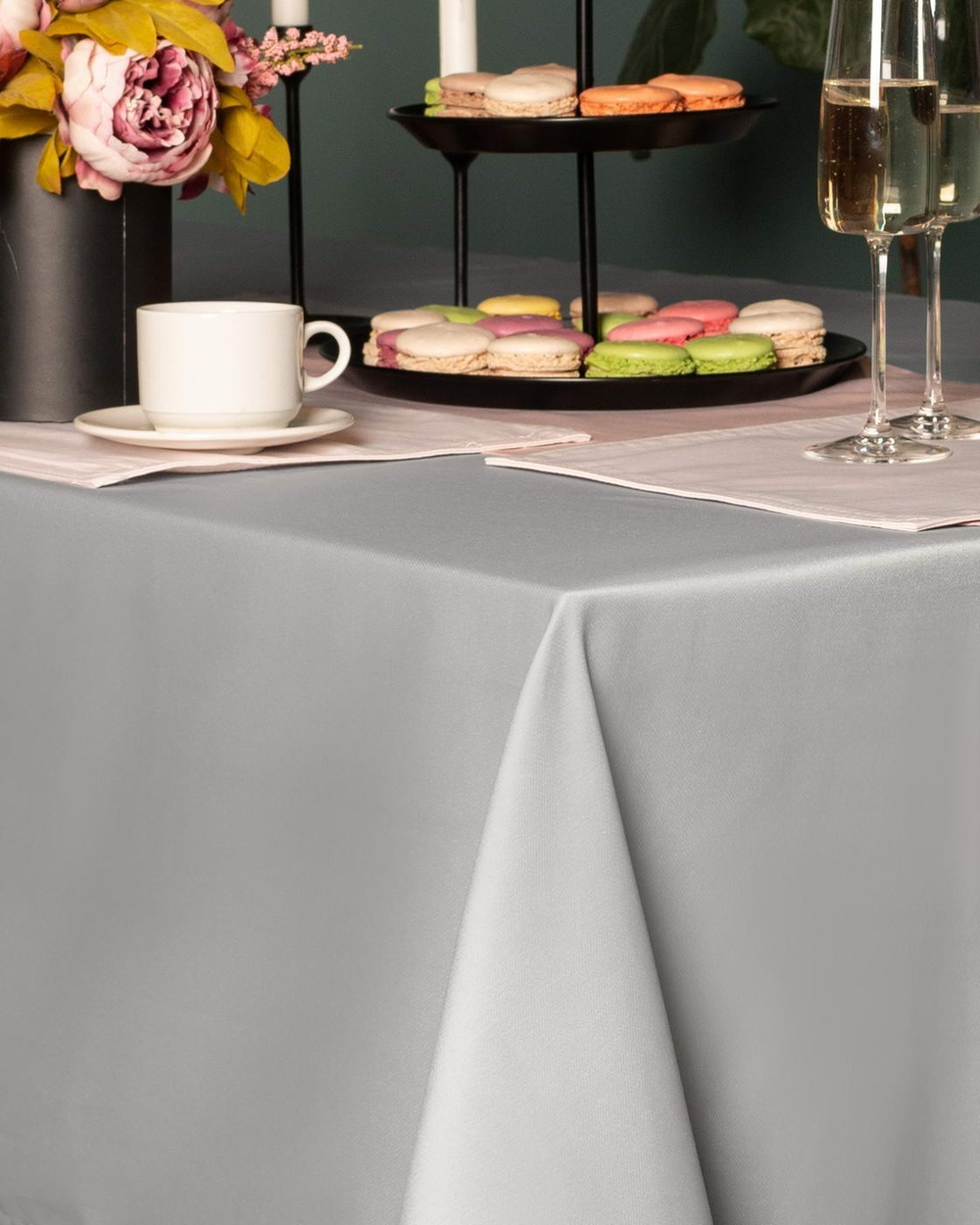 Скатерть круглая 160 Sofi De MarkO Серенити серая