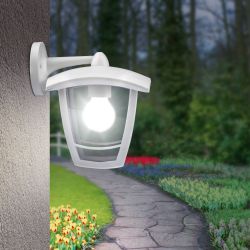 Садово-парковый светильник ЭРА НБУ 07-40-002 Дели 2 белый 4 гранный настенный IP44 Е27 max60Вт