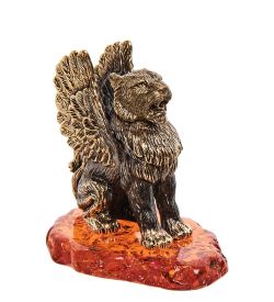 Народные промыслы AM-2704 Фигурка «Грифон» (латунь, янтарь)
