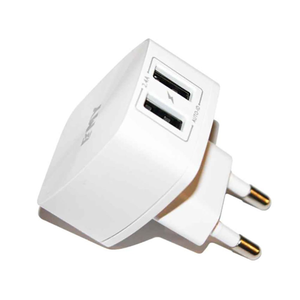 СЗУ с кабелем lightning 2USB 2.4A EMY MY-227  white