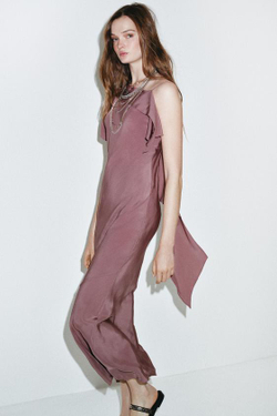 ZARA ПЛАТЬЕ МИДИ — ZW COLLECTION, ЦВЕТ МАЛЬВЫ