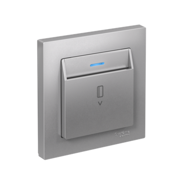 Выключатель карточный AtlasDesign 10А с подсветкой без задержки отключения механизм алюм. SE ATN000314