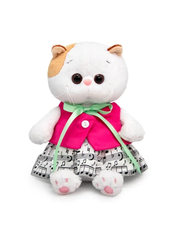 Мягкая игрушка Кошечка Ли Ли в юбке и малиновом жилете 20 см