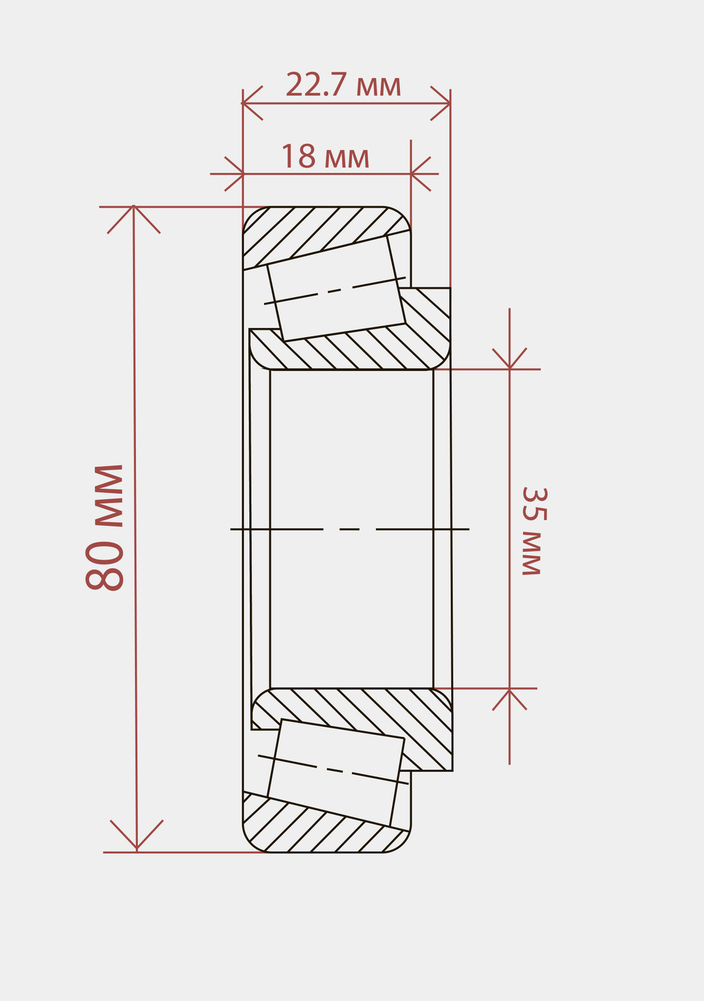 Подшипник роликовый конический NSK HR30307J