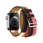 Apple Watch Series 8 Hermes 41mm, двойной кожаный ремешок многоцветный